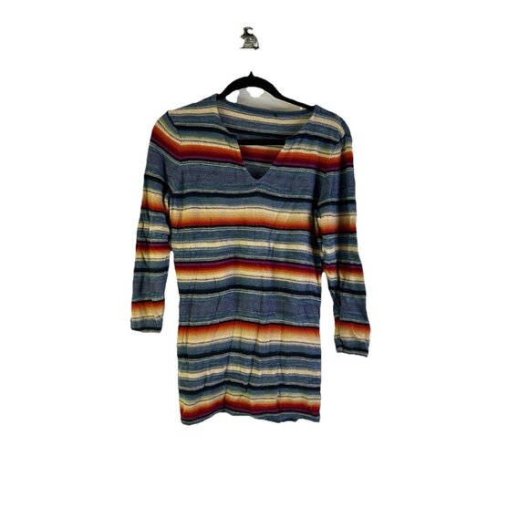 Lauren Ralph Lauren Rainbow Stripe Lightweight Western Sweater - Picture 1 of 7